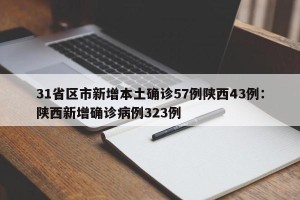 31省区市新增本土确诊57例陕西43例：陕西新增确诊病例323例