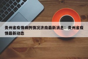 贵州省疫情病例情况济南最新消息：贵州省疫情最新动态